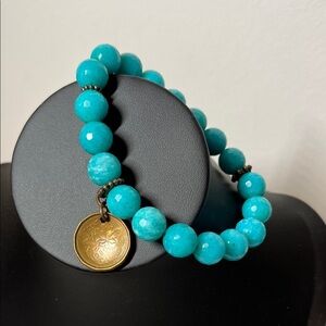 DBL PENNY Turquoise Beaded Bracelet 1989 Penny. Stretch